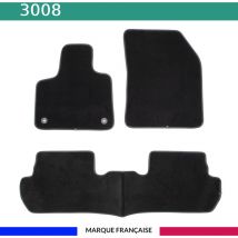 Tapis de voiture - Sur Mesure pour 3008 (dès 12/2020) - 3 pièces - Tapis de sol antidérapant pour automobile