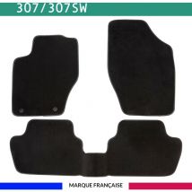 Tapis de voiture - Sur Mesure pour 307 / 307 sw (2000 - 2009) - 3 pièces - Tapis de sol antidérapant pour automobile