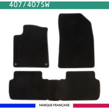 Tapis de voiture - Sur Mesure pour 407 / 407SW (2004 - 2012) - 3 pièces - Tapis de sol antidérapant pour automobile