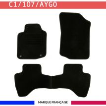 Tapis de voiture - Sur Mesure pour C1 / 107 / AYGO (2005 - 2014) - 3 pièces - Tapis de sol antidérapant pour automobile