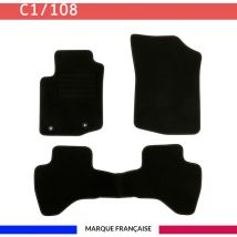 Autosweet - Tapis de voiture - Sur Mesure pour C1 / 108 (dès 2014) - 3 pièces - Tapis de sol antidérapant pour automobile