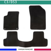 Tapis de voiture - Sur Mesure pour C3 / DS3 (2009 - 2019) - 3 pièces - Tapis de sol antidérapant pour automobile