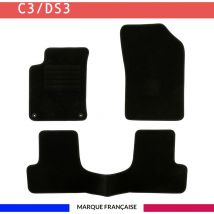 Tapis de voiture - Sur Mesure pour C3 / DS3 (2009 - 2019) - 3 pièces - Tapis de sol antidérapant pour automobile