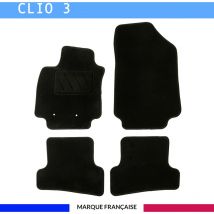 Autosweet - Tapis de voiture - Sur Mesure pour clio 3 (2005 - 2014) - 4 pièces - Tapis de sol antidérapant pour automobile