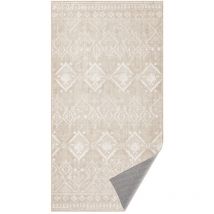 Tapis Décoratif, Tapis de Chambre 80 x 150 cm, Tapis de Salon, Tapis antidérapant, pour Salon, Lavable en Machine, Style Bohème, Beige Cappuccino