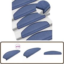 Tapis d'escalier 15 pcs Bleu 65x24x4 cm - Tapets D'escaliers - Tapis Antidérapant - Protection Escalier - Protection Marche Escalier - Tapis