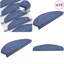 Tapis d'escalier 15 pcs Bleu 65x24x4 cm - Tapets D'escaliers - Tapis Antidérapant - Protection Escalier - Protection Marche Escalier - Tapis