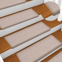 Tapis d'escalier 15 pcs,Marchettes d'escalier,Protections d'escalier 65x21x4 cm Taupe CFW15942