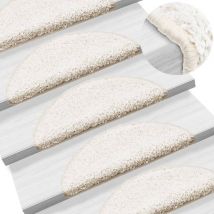 Tapis d'escalier 15 pcs,Marchettes d'escalier,Protections d'escalier blanc 56x17x3 cm CFW26509