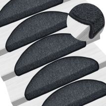 Décoshop26 - Tapis d'escalier 15 pièces Anthracite 65x24x4 cm DEC023552