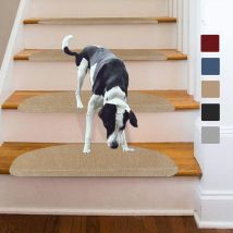 Jeobest - Tapis d'escalier auto-adhésif 15 pcs 65 x 21 x 4 cm Marron