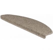 Tapis d'escalier Kalkutta Taupe Demi-circulaire 23,5 x 65 cm