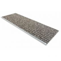 Karat - Tapis d'escalier sécurisé Avec rail en aluminium Marron 24 x 60 cm