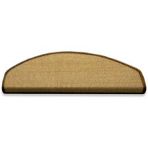 Karat - Tapis d'escalier en Sisal Nature Salvador Demi-circulaire de bordure Bordure: Marron clair