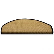 Tapis d'escalier en Sisal Nature Salvador Demi-circulaire de bordure Bordure: Noir