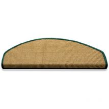 Karat - Tapis d'escalier en Sisal Nature Salvador Demi-circulaire de bordure Bordure: Vert