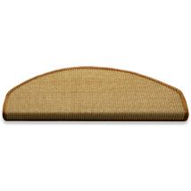 Karat - Tapis d'escalier en Sisal Nature Salvador Demi-circulaire de bordure Bordure: Nougat