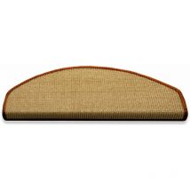Karat - Tapis d'escalier en Sisal Nature Salvador Demi-circulaire de bordure Bordure: Orange
