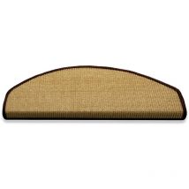 Karat - Tapis d'escalier en Sisal Nature Salvador Demi-circulaire de bordure Bordure: Marron foncé