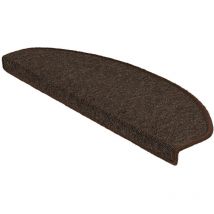 Floordirekt - Tapis d'escalier London Marron foncé 19 x 56 cm Demi-circulaire