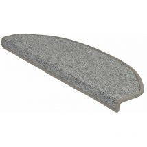 Floordirekt - Tapis d'escalier London Gris clair 23,5 x 65 cm Demi-circulaire