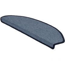 Floordirekt - Tapis d'escalier London Bleu clair 19 x 56 cm Demi-circulaire