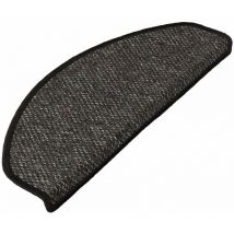 Tapis d'escalier Ponto Gris anthracite Demi-circulaire 19 x 56 cm