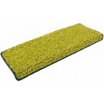 Karat - Tapis d'escalier Shaggy Barcelona Vert Rectangulaire 23,5 x 65 cm