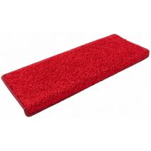 Karat - Tapis d'escalier Shaggy Barcelona Rouge Rectangulaire 23,5 x 65 cm