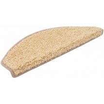 Tapis d'escalier Shaggy Barcelona Beige Demi-circulaire 23,5 x 65 cm
