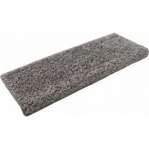 Tapis d'escalier Shaggy Barcelona Gris Rectangulaire 23,5 x 65 cm