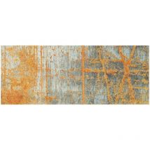 Wash+dry - Tapis salon et chambre 70x120 orange rectangle tissé motif abstrait rustic