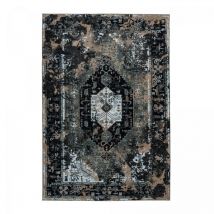 Jadorel - Tapis salon et chambre en pet 120x170 gris foncé et gris clair tissé