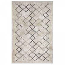 Tapis salon et chambre 115x180 crème rectangle tissé motif scandinave JOINTA