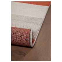 Deladeco - Tapis design courtes mèches géométrique Tjuval Gris rouille 160x230