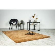 Hellocarpet - Tapis design doux rectangle rayé Runa Camel 80x150