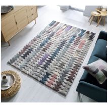 Flair Rugs - Tapis design effet 3D graphique multicolore Archer Multicolore 160x230