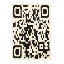 Tapis chambre 80x150 noir rectangle tissé motif géométrique AF1 QR