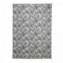 Tapis kilim fait à la main en coton 200x290 gris rectangle motif géométrique