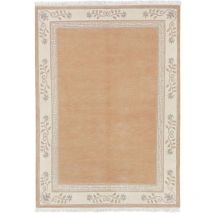Luxor - Tapis salon et chambre en laine 70x140 abricot rectangle fait main motif simple napissa