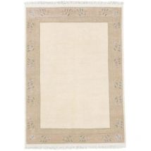 Luxor - Tapis salon et chambre en laine 70x140 crème rectangle fait main motif simple napissa
