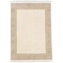 Luxor - Tapis salon et chambre en laine 120x180 crème rectangle fait main motif simple napissa
