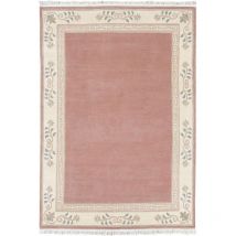 Tapis salon et chambre en laine 90x160 rose rectangle fait main motif simple napissa