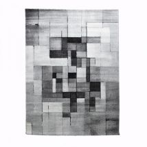 Unamourdetapis - Tapis salon et chambre 40x60 gris rectangle tissé motif géométrique belo 13