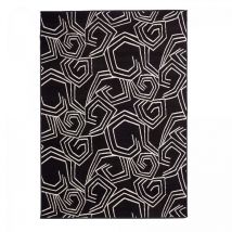 Unamourdetapis - Tapis salon et chambre 60x110 noir rectangle tissé motif géométrique AF1 oslo