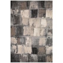 Dezenco - Tapis salon et chambre 80x150 gris rectangle tissé motif géométrique elegant 04