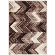 Unamourdetapis - Tapis salon et chambre 135x190 marron rectangle tissé motif géométrique colors