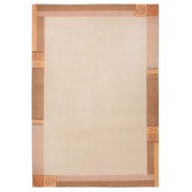 Luxor - Tapis salon et chambre en laine 170x240 beige rectangle fait main motif simple limana
