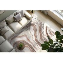 Deladeco - Tapis design intérieur abstrait Byra Terracotta 160x230