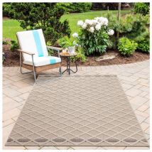 Allotapis - Tapis design intérieur et extérieur graphique Carlo Beige 160x230